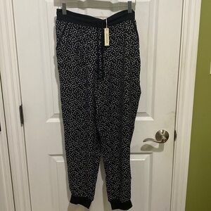 Max Studio Polka Dot Jogger Casual Drawstring Pants NWT Women’s Size Large